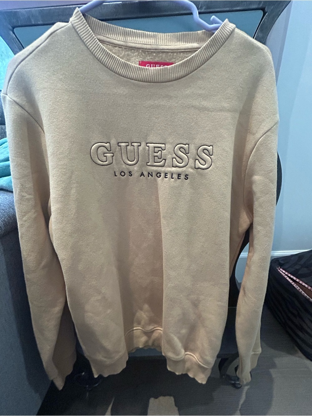 GUESS Men’s Beige Crewneck Sweatshirt